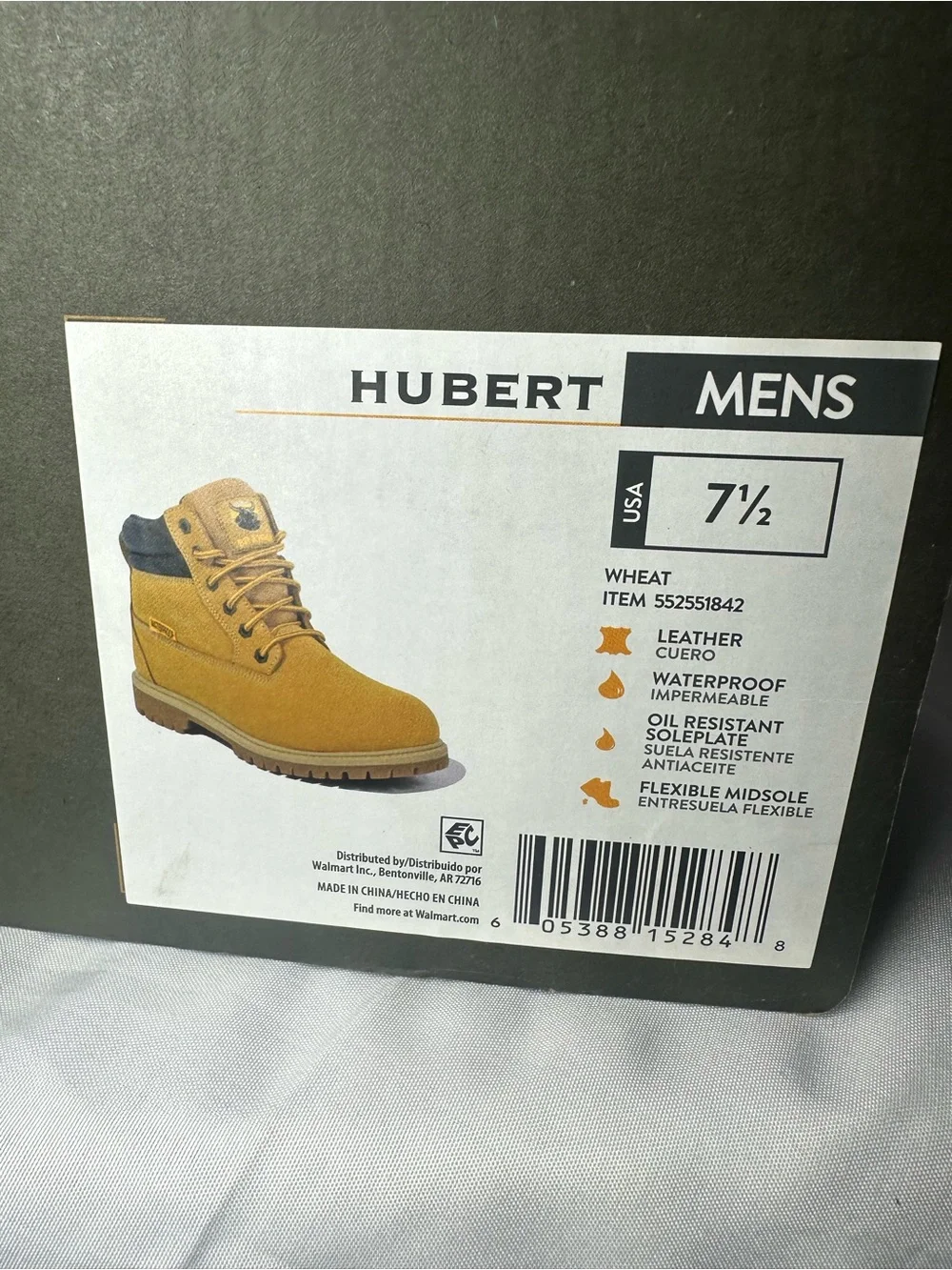 Brahma Hubert Men's 7.5 Wheat Leather Waterproof Work Boots New In Box